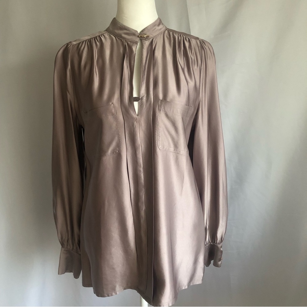 Reiss Women’s Size 2 Tan Taupe Beige Champagne Colored Blouse Top